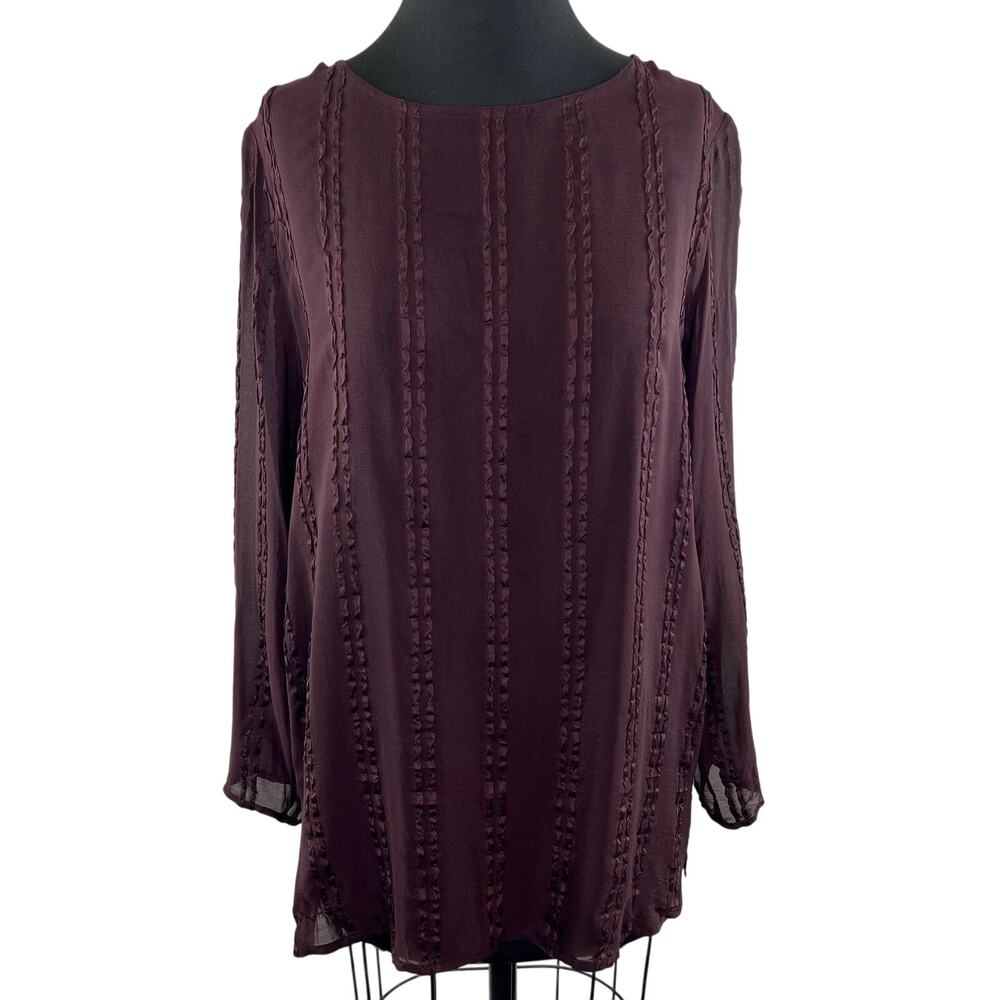 VTG Judy Hornby Silk Plum Purple Blouse Pullover Top 6 VINTAGE